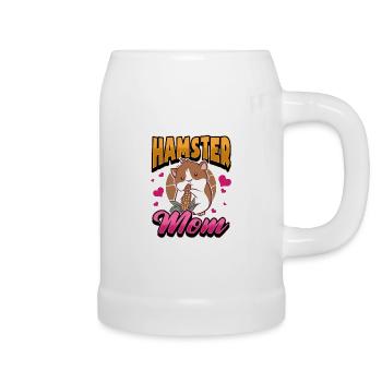Hamster mom funny pet cute saying gift - Beer Mug - white - Right