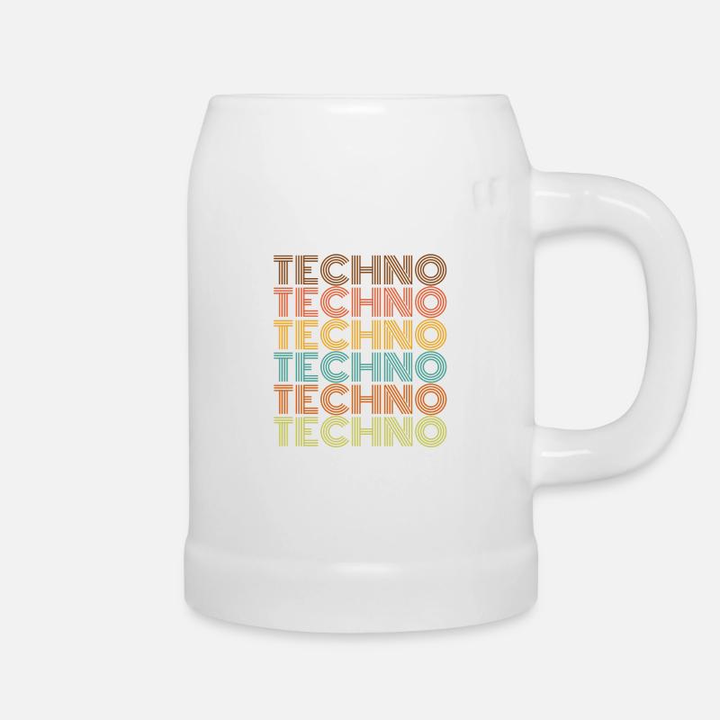 techno - Chope en céramique - blanc