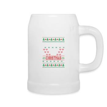 Meowy Christmas Christmas cat lover - Beer Mug - white - Right