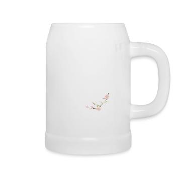 blumen - Bierkrug - Weiß - Rechts