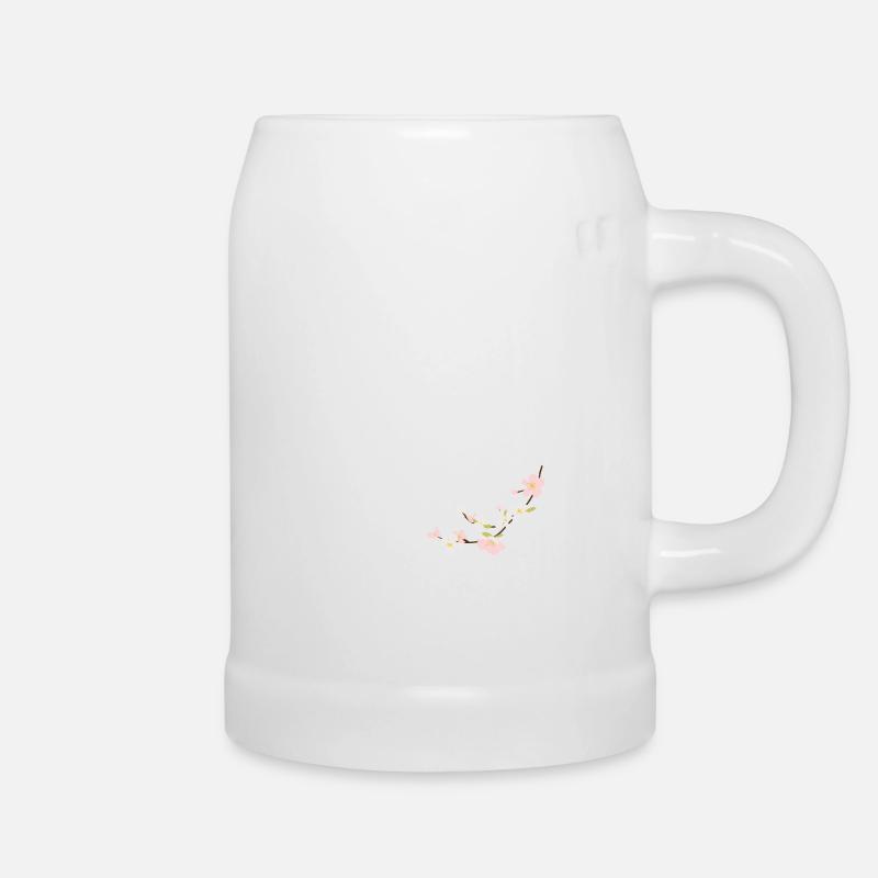 blumen - Bierkrug - Weiß