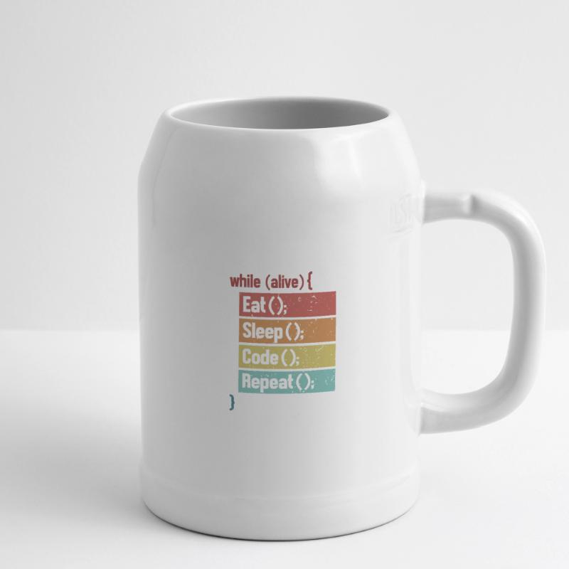 Eat Sleep Code Repeat Softwareingenieur Coder Bierkrug