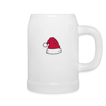 chapeau de père Noël - Chope en céramique - blanc - Droite