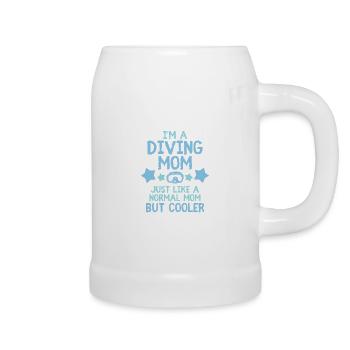 Diving Mom Taucher Taucherin Mutter Scuba - Bierkrug - Weiß - Rechts