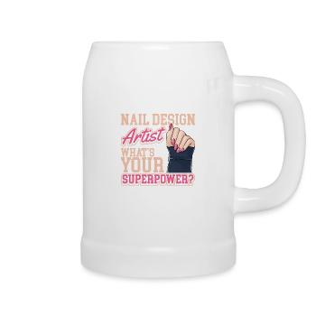 Nageldesign Kosmetik Nagelstudio Nagel - Bierkrug - Weiß - Rechts