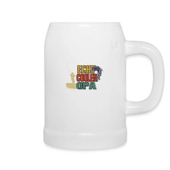Angler Opa Rentner Vatertag Lustig Spruch Geschenk - Bierkrug - Weiß - Rechts