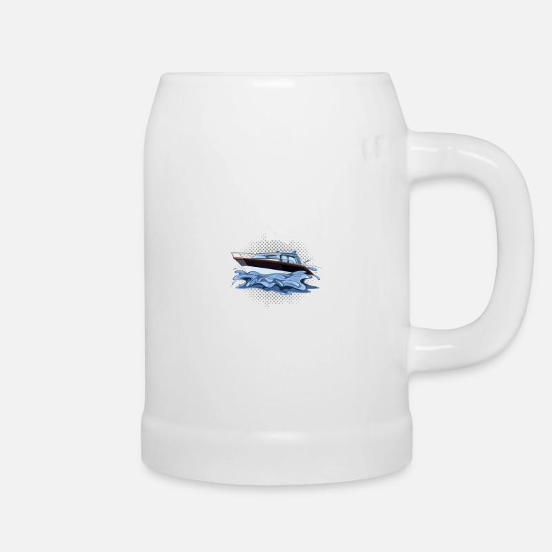 Kapitän Motorboot Boot Unterschätze Spruch - Bierkrug - Weiß