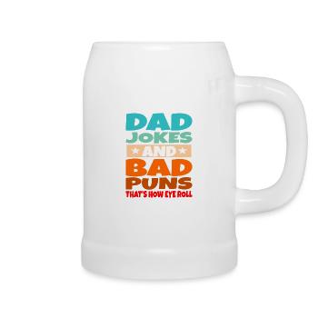 Dad Jokes Bad Puns Eye Roll Father Gift - Bierkrug - Weiß - Rechts
