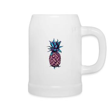 ananas - Chope en céramique - blanc - Droite
