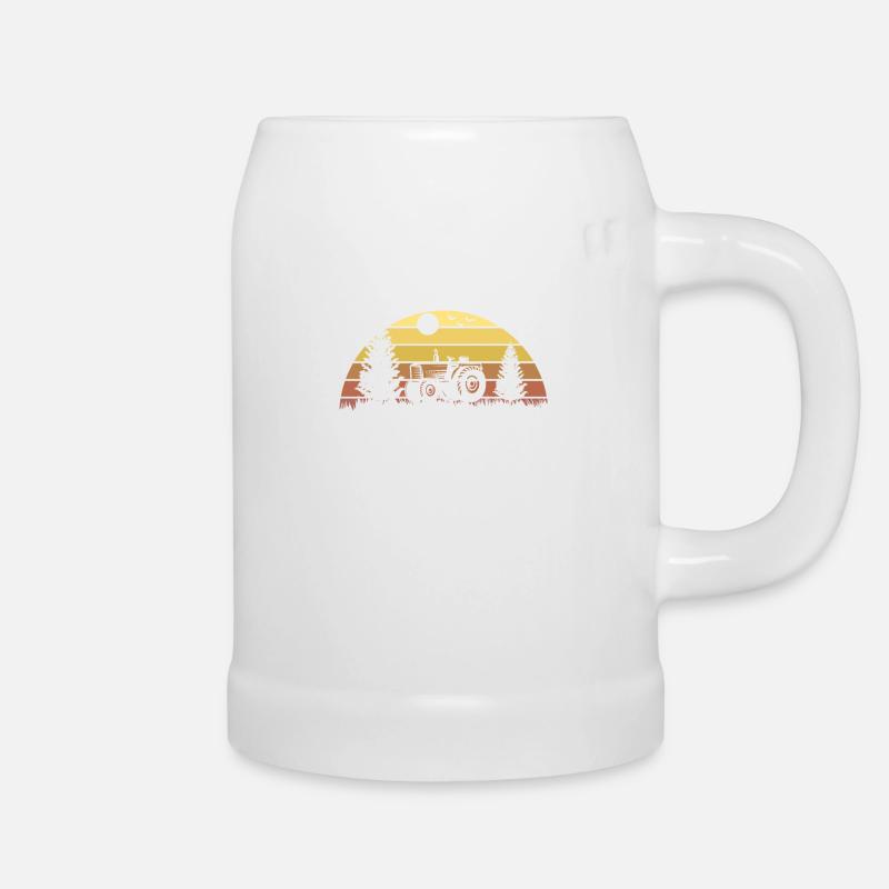 Tractor tractor driver tractor simulation - Beer Mug - white