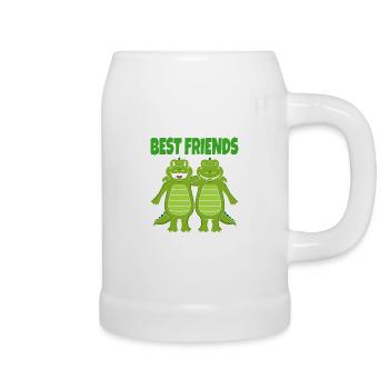 Best friends friendship boys best friends - Beer Mug - white - Right