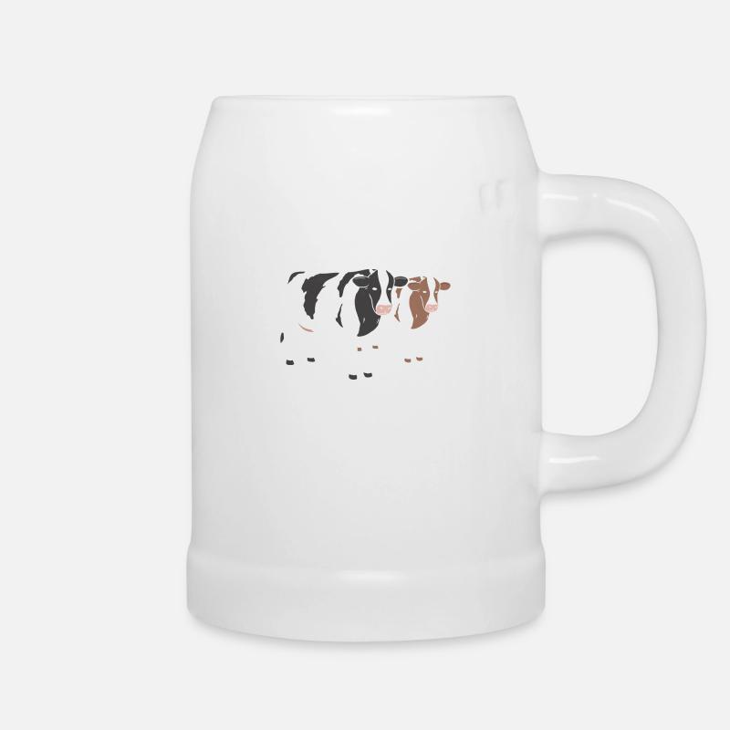 Vaches - Chope en céramique - blanc