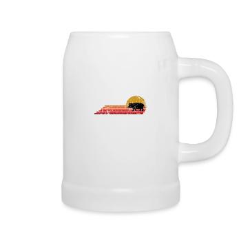 Hippo Animal Retro Vintage Style - Beer Mug - white - Right