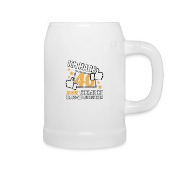 Ich habe 40 Jahre gebraucht Geschenkidee zum 40. - Bierkrug - Weiß - Rechts