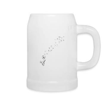 Löwenzahn Pusteblume - Bierkrug - Weiß - Rechts