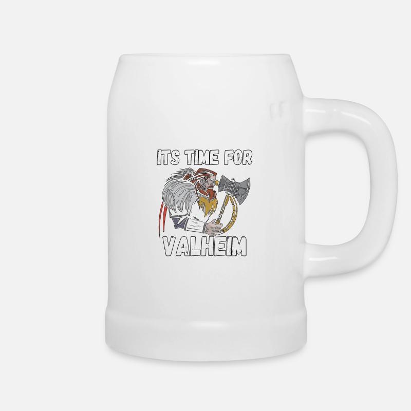 Its Time For Valheim Viking - Bierkrug - Weiß