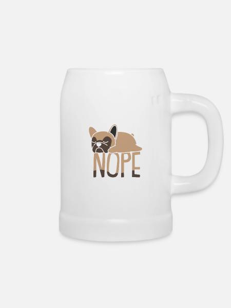 Nope Not Today Lazy Mood Sleepy Dog - Bierkrug - Weiß