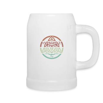 Symbole Viking, Vintage - Chope en céramique - blanc - Droite