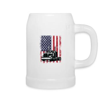 USA Flag Trucker - Beer Mug - white - Right