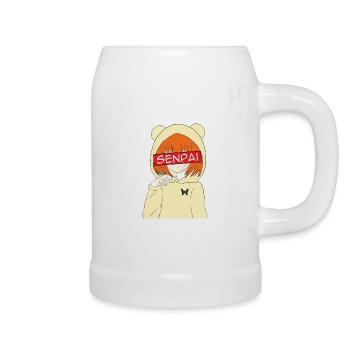 Anime Senpai Anime Fans Anime Style Anime Outfit - Beer Mug - white - Right