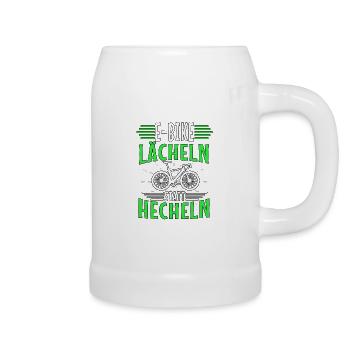 Ebike Lächeln Statt Hecheln Radsport Akku Fahrrad - Bierkrug - Weiß - Rechts