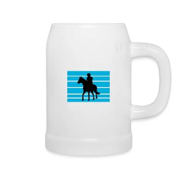 Only a boy who loves horses - Beer Mug - white - Right