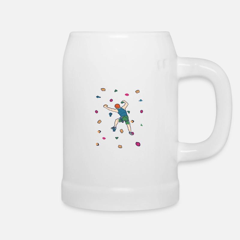 Bouldering Rock Climbing Climbing - Beer Mug - white