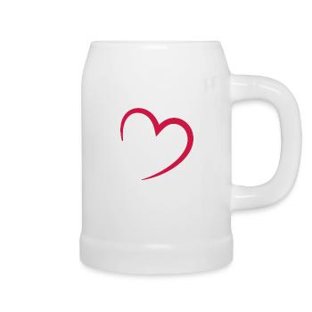 heart - love - Coeur - Chope en céramique - blanc - Droite