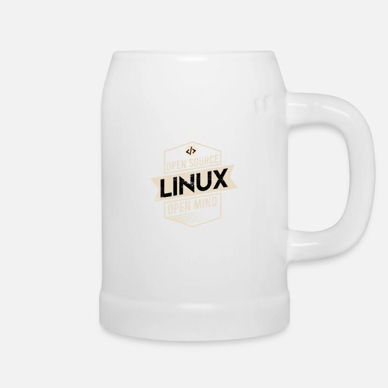 Open Source Open Mind Linux Betriebssystem - Bierkrug - Weiß