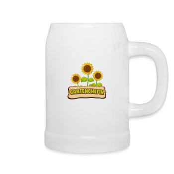 Gartenchefin Gartenarbeit Hobbgärtner Spruch - Bierkrug - Weiß - Rechts