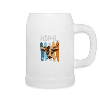 Landwirt Spruch Kuhl lustige Kuh Bauer - Bierkrug - Weiß - Rechts