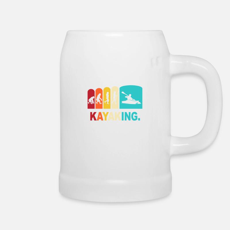 Kayaking Evolution Kajak Kanu Kajakfahrer - Bierkrug - Weiß