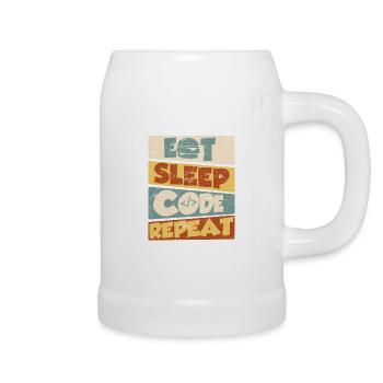 Programmeur développeur IT Spruch Eat Sleep Code - Chope en céramique - blanc - Droite
