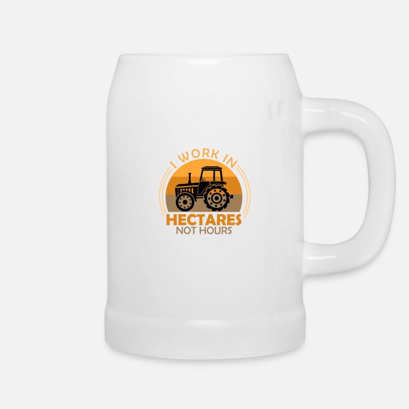 Landwirt Spruch ich arbeite in Hektar Bauer - Bierkrug - Weiß