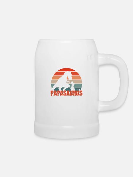 Papa Vater Papasaurus - Bierkrug - Weiß