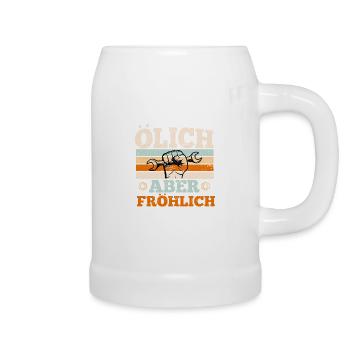 Werkstatt Öl Ölich aber fröhlich Schmierfett - Bierkrug - Weiß - Rechts