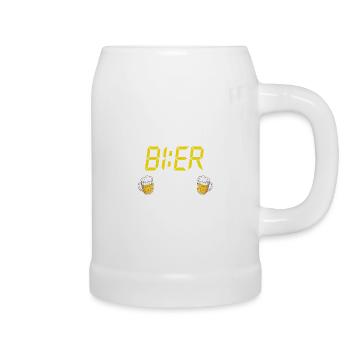 Bier Uhr Biershirt Saufshirt Biertrinker - Bierkrug - Weiß - Rechts