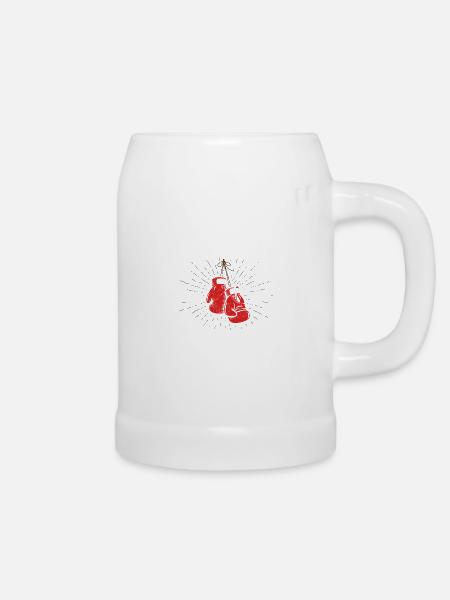 Boxen Champ - Bierkrug - Weiß