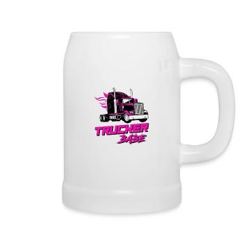 Trucker Babe LKW-Fahrerin Truck Fahrerin Geschenk - Bierkrug - Weiß - Rechts