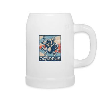 Pieuvres - Chope en céramique - blanc - Droite