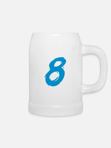 Nombre 8 - Chope en céramique - blanc