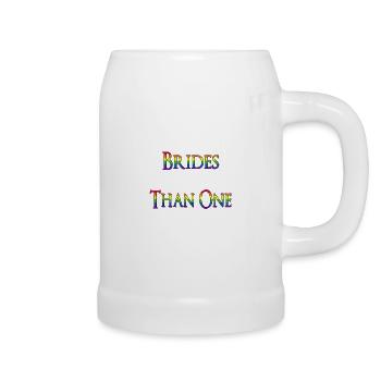 LGBT Gay Gay Gay Marriage Rings LBGBTQ Bride Marriage Lesbians - Beer Mug - white - Right