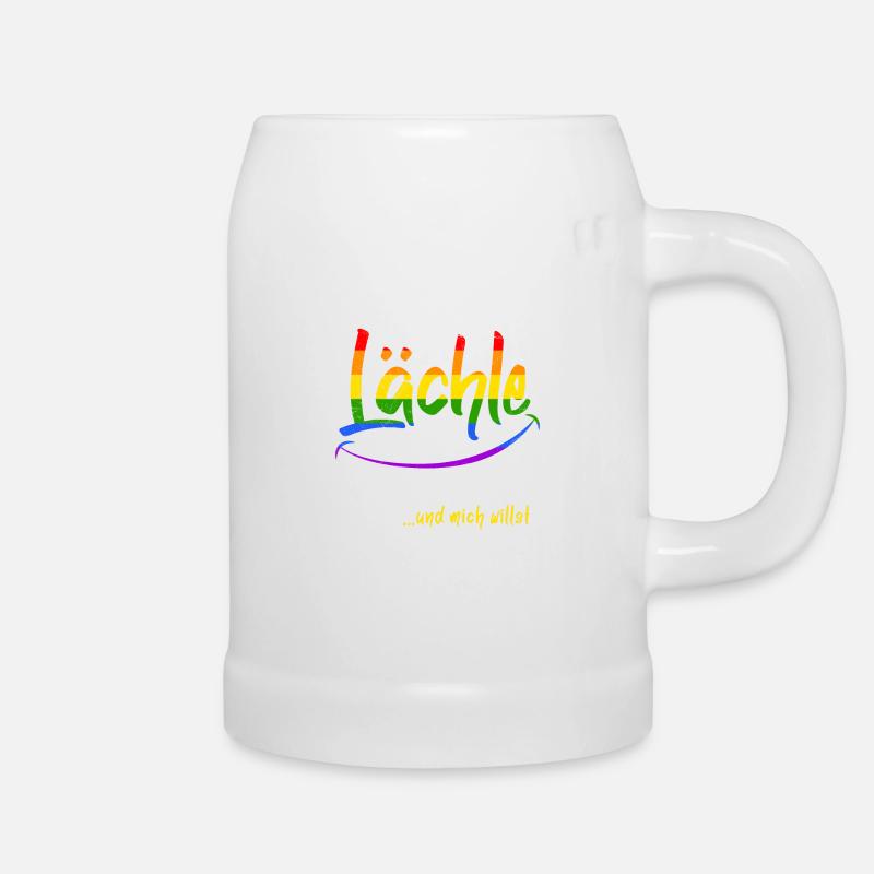 Lächle wenn du Schwul bist Gay Pride LGBT Pride - Bierkrug - Weiß