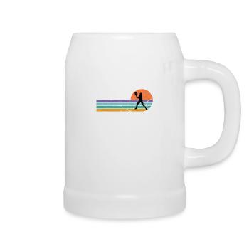 Tennis Tennisspieler Vintage Logo Tennis - Bierkrug - Weiß - Rechts