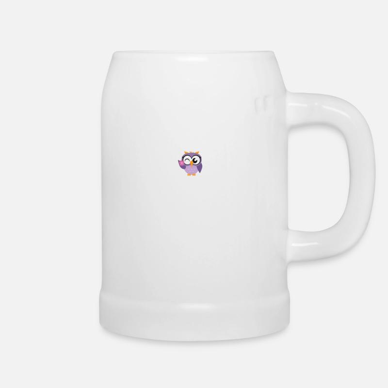 Eulen Geschenke - Eule Owl Eulen Herzschlag Süße - Bierkrug - Weiß