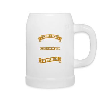 Endlich 60 Jahre Spruch 60 Geburtstag Geschenk - Bierkrug - Weiß - Rechts