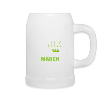 Rasen Mähen Garten - Bierkrug - Weiß - Rechts