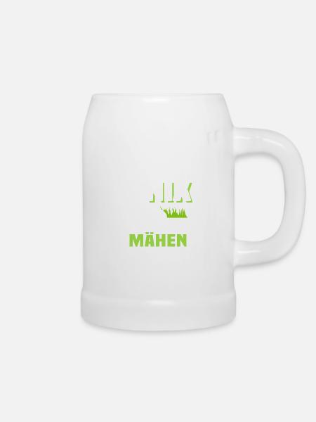 Rasen Mähen Garten - Bierkrug - Weiß