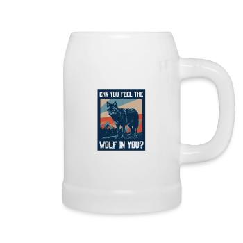 Wolf Spruch - Bierkrug - Weiß - Rechts