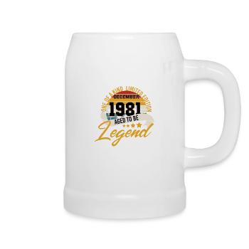 40th birthday December 1981 Vintage - Beer Mug - white - Right